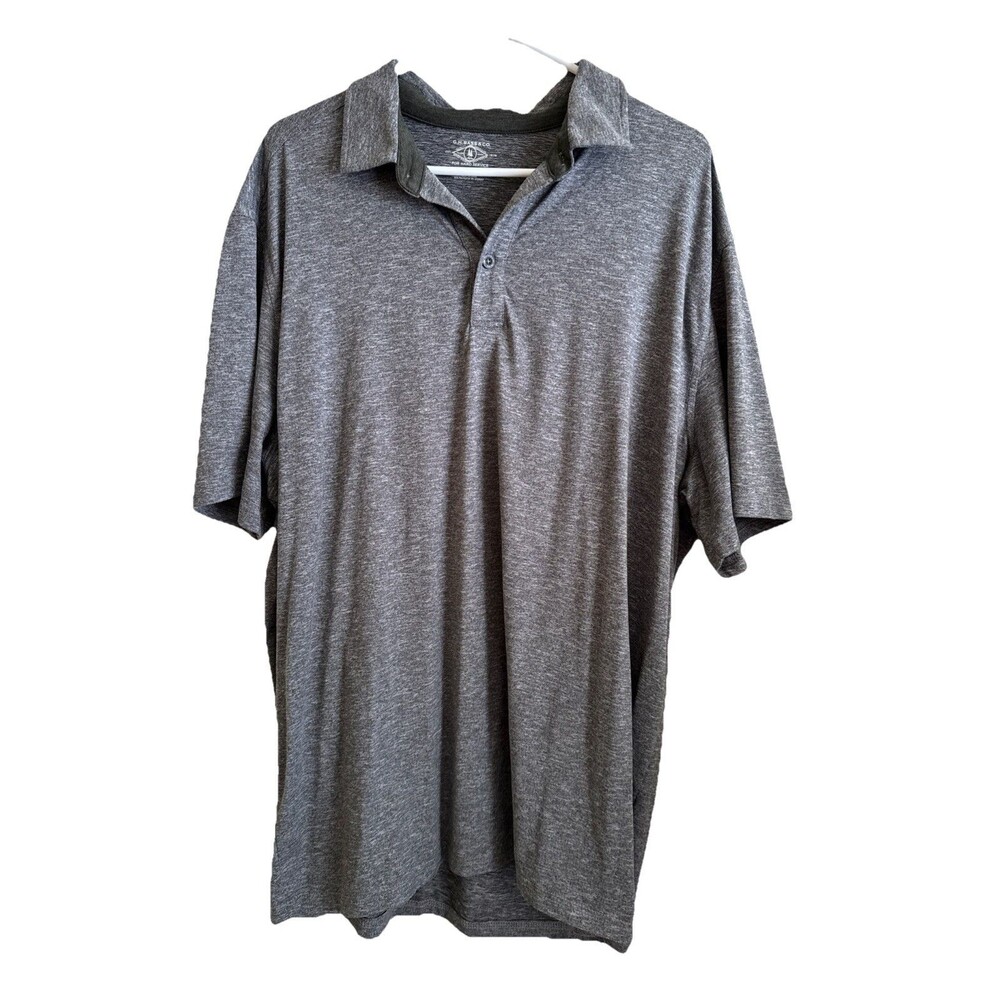 G.H. Bass & Co. Mens Grey Short Sleeve Polo Performance Shirt Size‎ XL